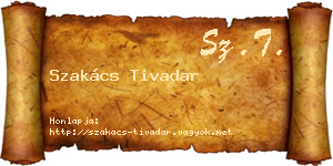 Szakács Tivadar névjegykártya